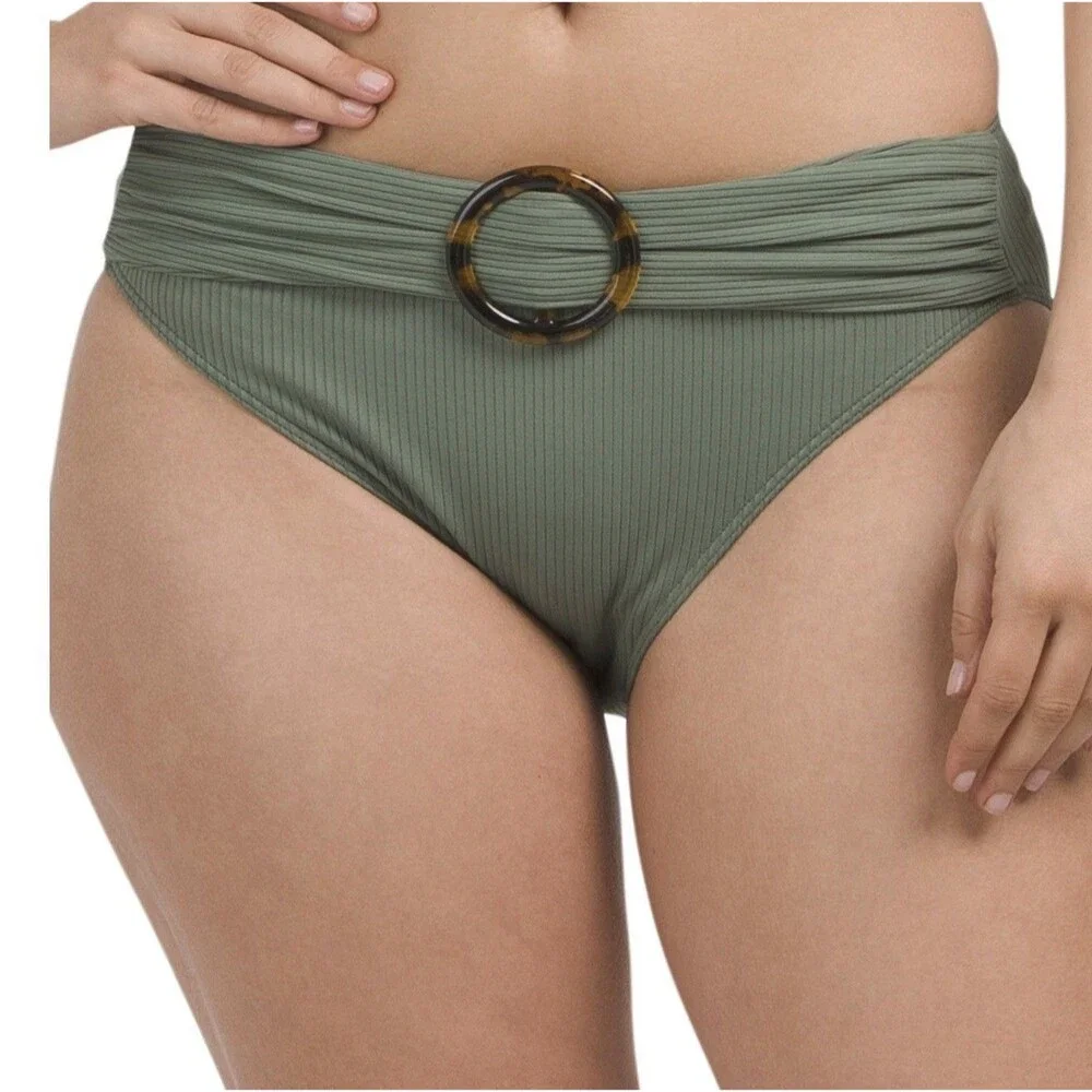 Summersalt Swimsuit Bikini Bottom Women's Sz 20 Fern Green Ribbed Wanderlust NWT